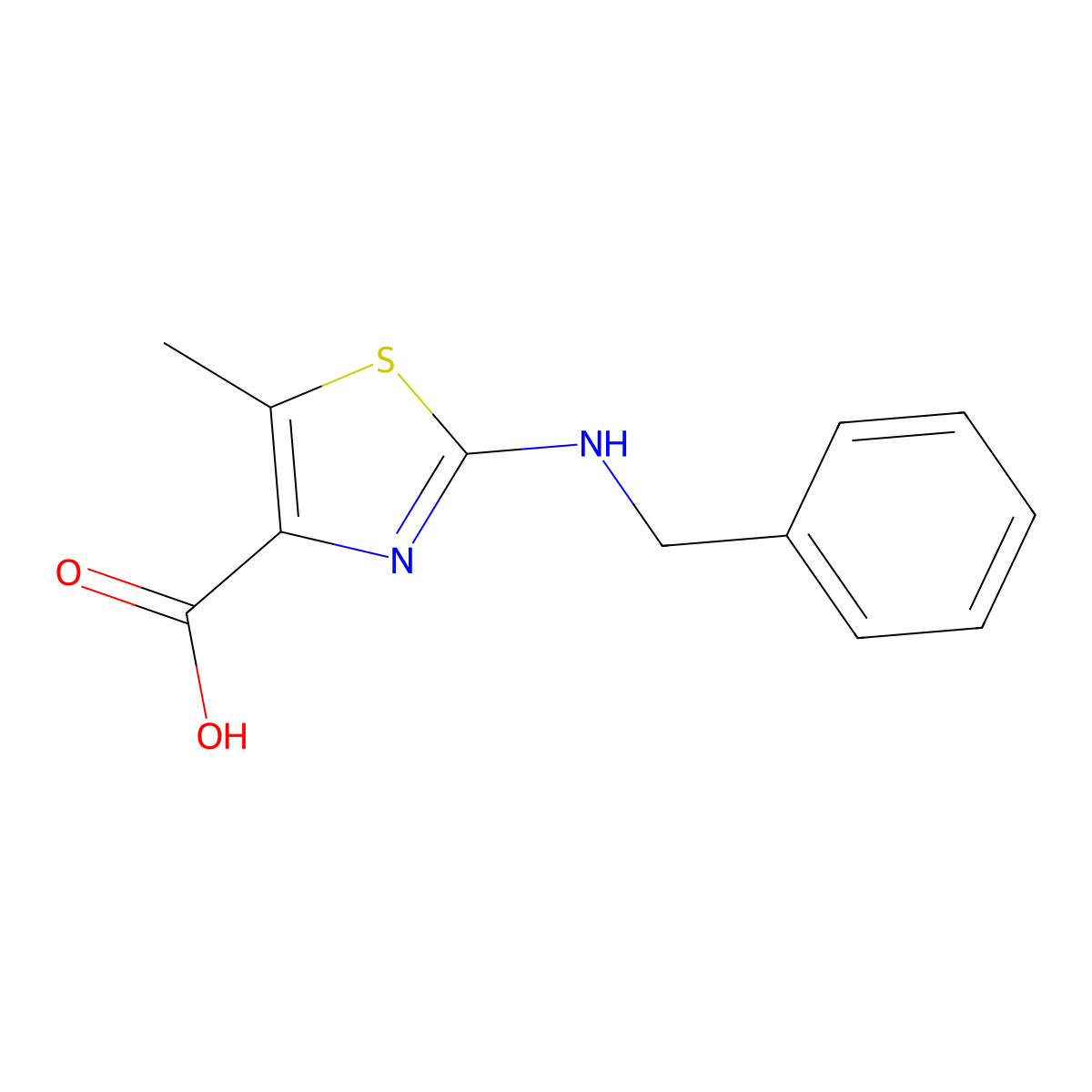 2-(Benzylamino)-5-methyl-1,3-thiazole-4-carboxylic acid molecular structure, CAS 1545838-59-2