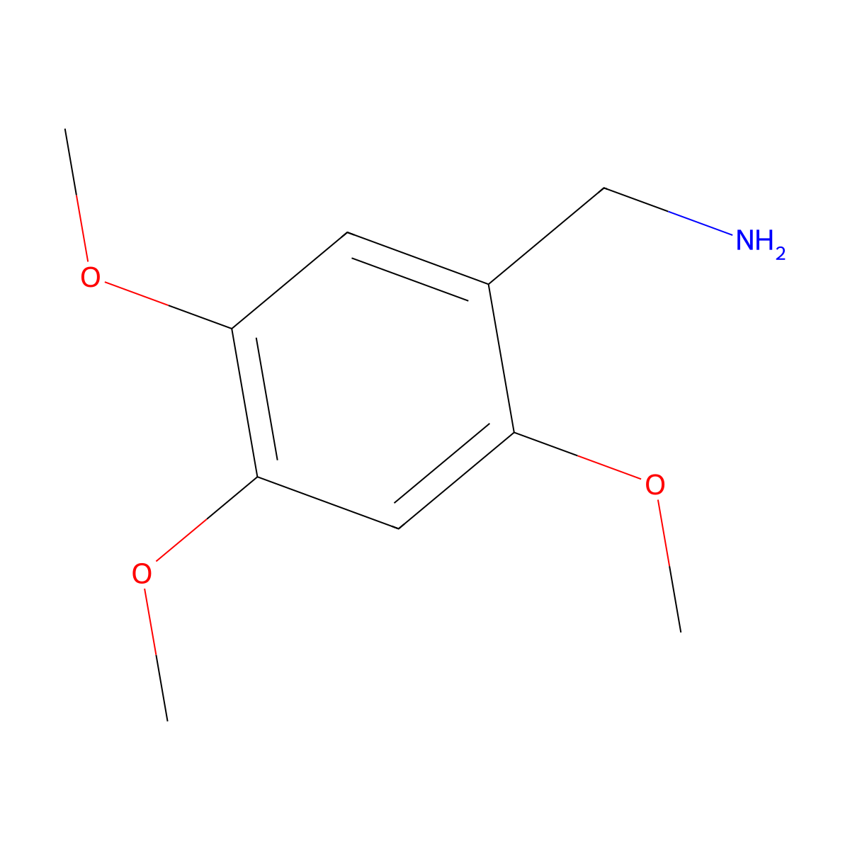 2,4,5-Trimethoxybenzylamine molecular structure, CAS 154584-98-2