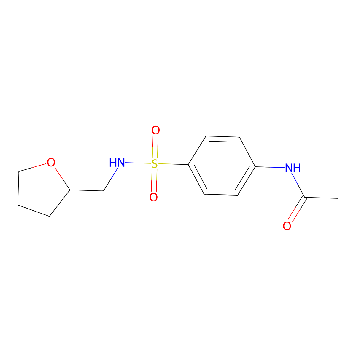 N-(4-{[(tetrahydro-2-furanylmethyl)amino]sulfonyl}phenyl)acetamide molecular structure, CAS 154585-99-6