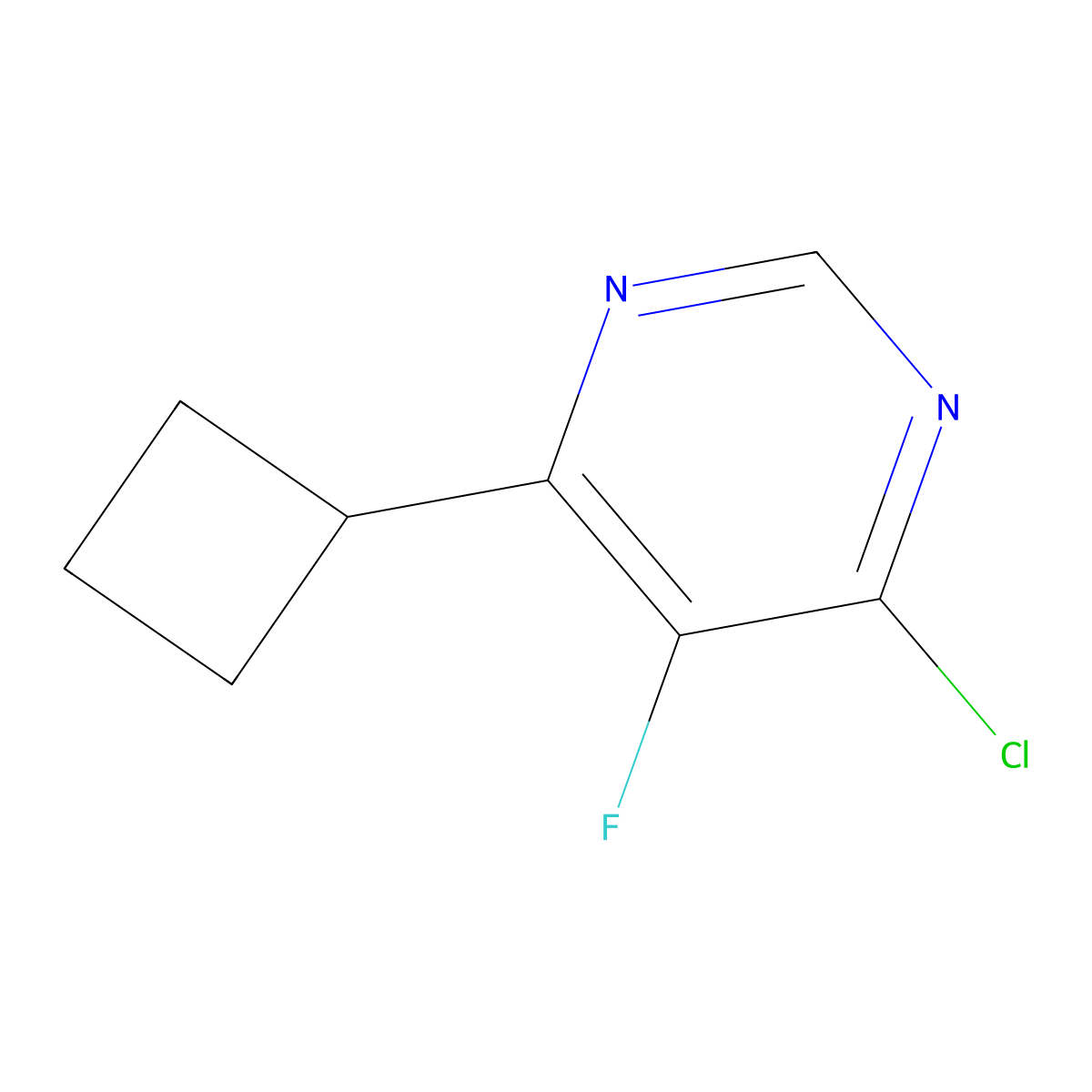 4-Chloro-6-cyclobutyl-5-fluoropyrimidine molecular structure, CAS 1545863-75-9