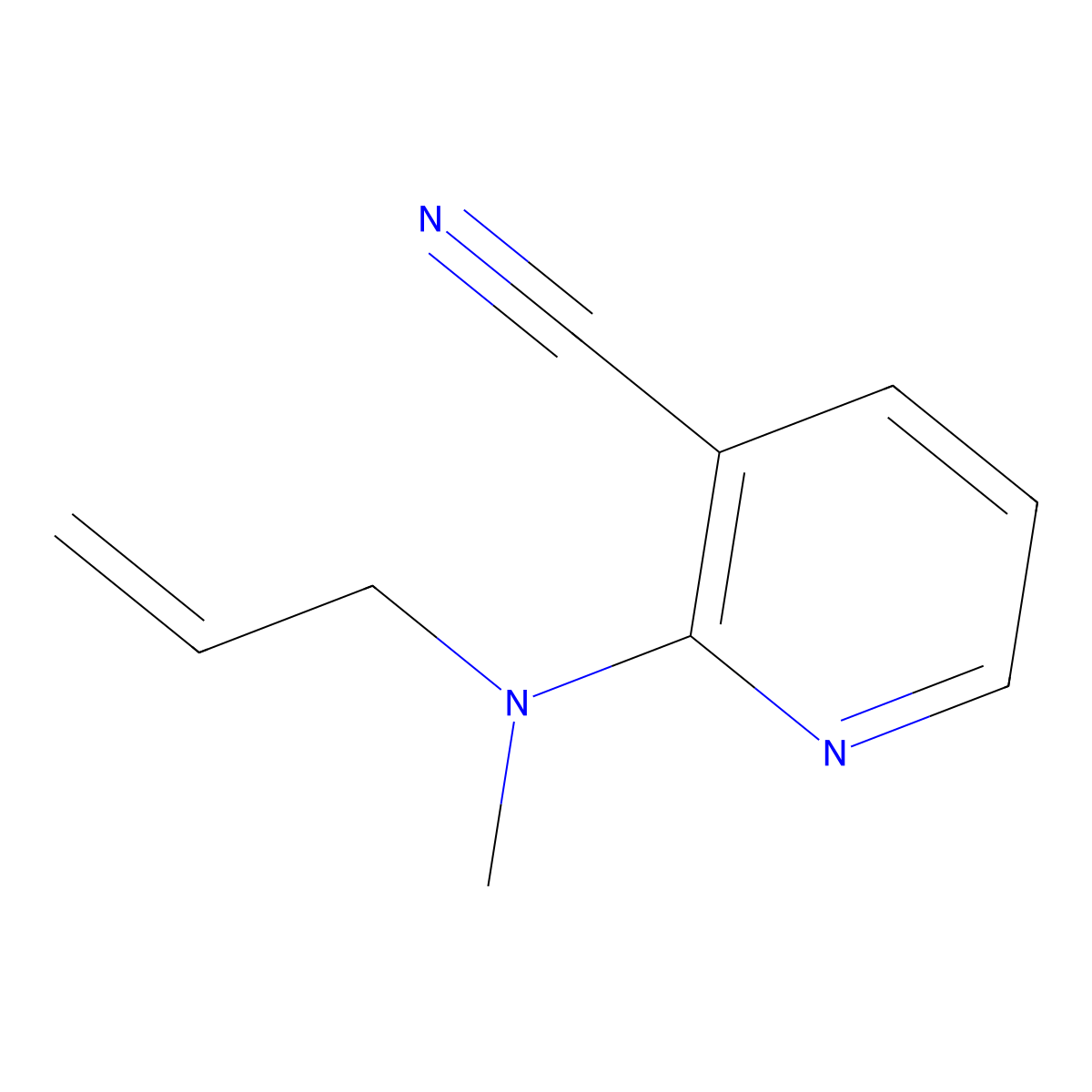 2-[Methyl(prop-2-en-1-yl)amino]pyridine-3-carbonitrile molecular structure, CAS 1545867-91-1