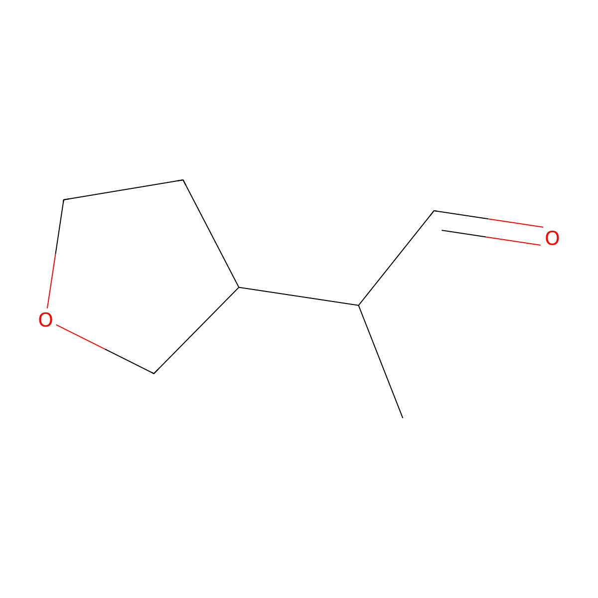 2-(Oxolan-3-yl)propanal molecular structure, CAS 1545881-39-7