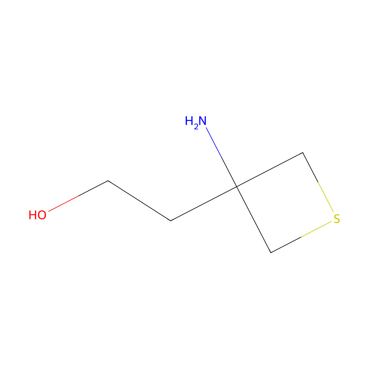 2-(3-Aminothietan-3-yl)ethanol molecular structure, CAS 1545881-41-1