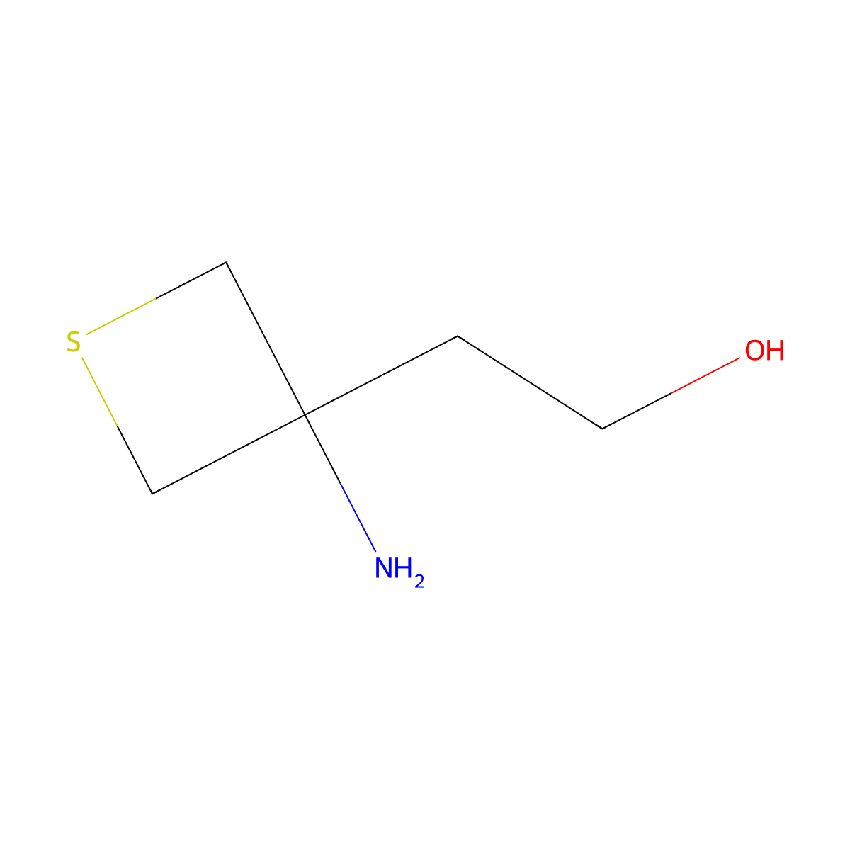 2-(3-Aminothietan-3-yl)ethanol molecular structure, CAS 1545881-41-1