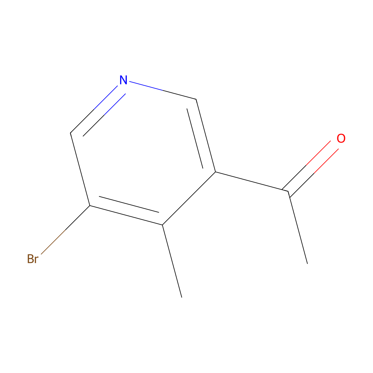 1-(5-Bromo-4-methylpyridin-3-yl)ethanone molecular structure, CAS 1545881-97-7