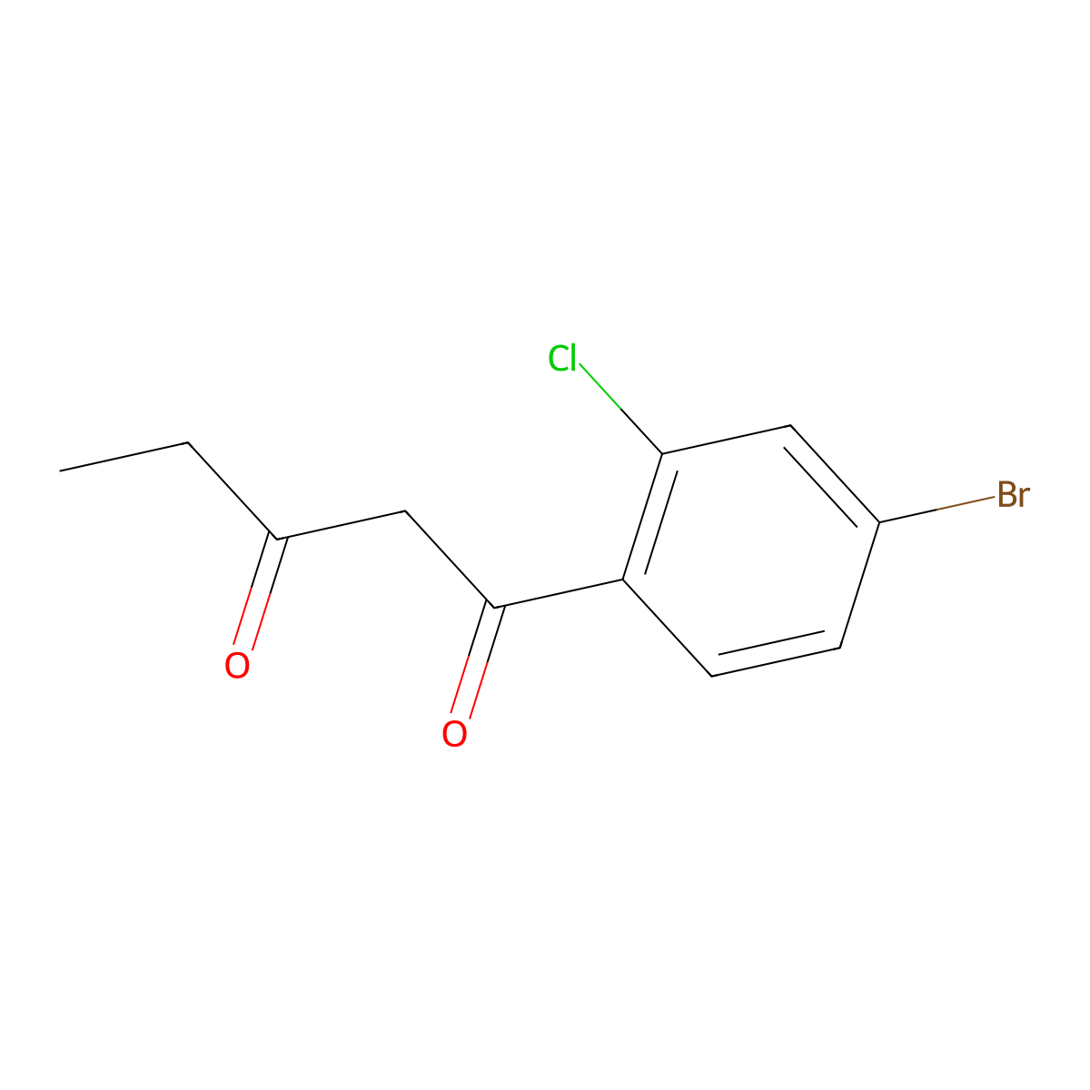 1-(4-Bromo-2-chlorophenyl)pentane-1,3-dione molecular structure, CAS 1545887-74-8