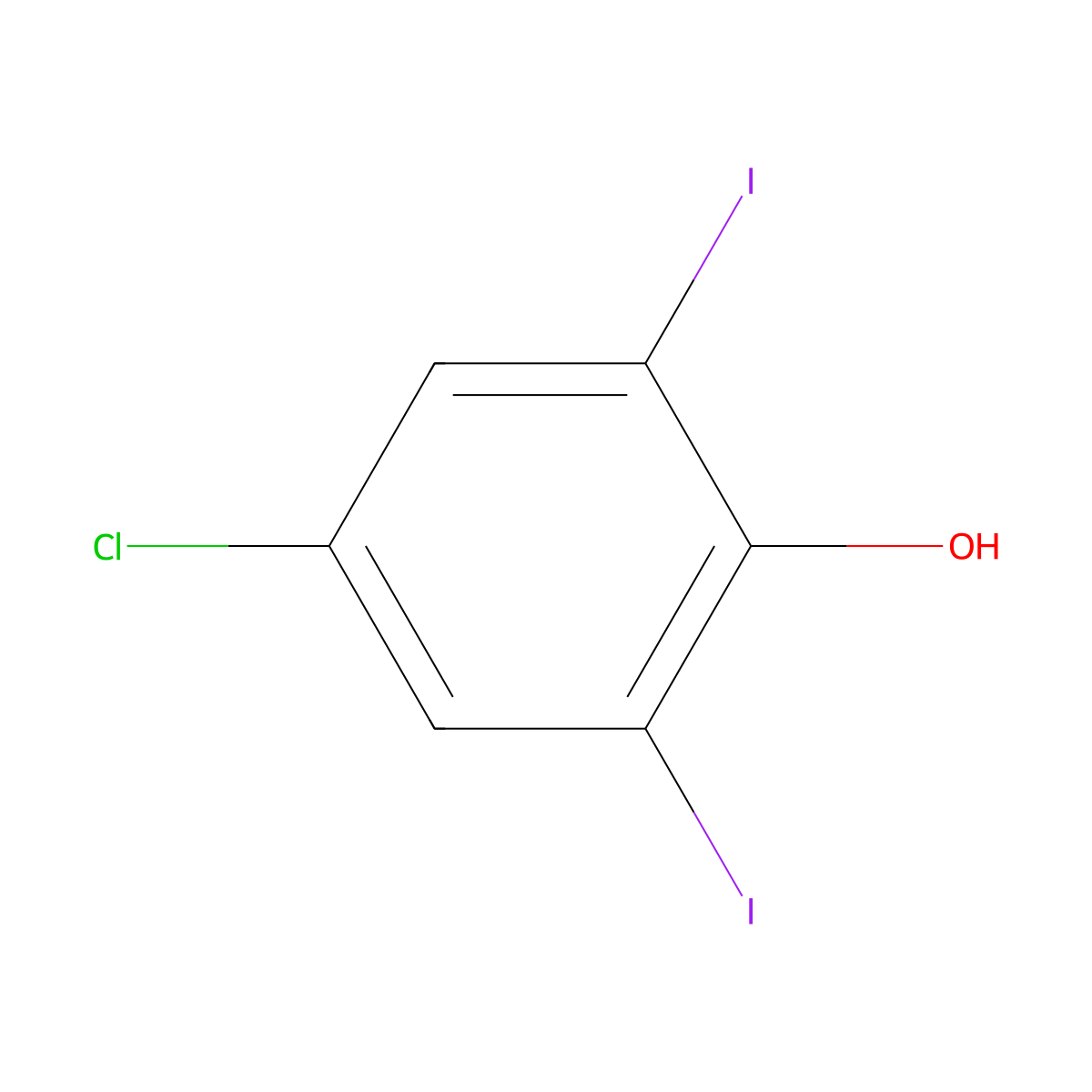 4-Chloro-2,6-diiodophenol molecular structure, CAS 15459-50-4