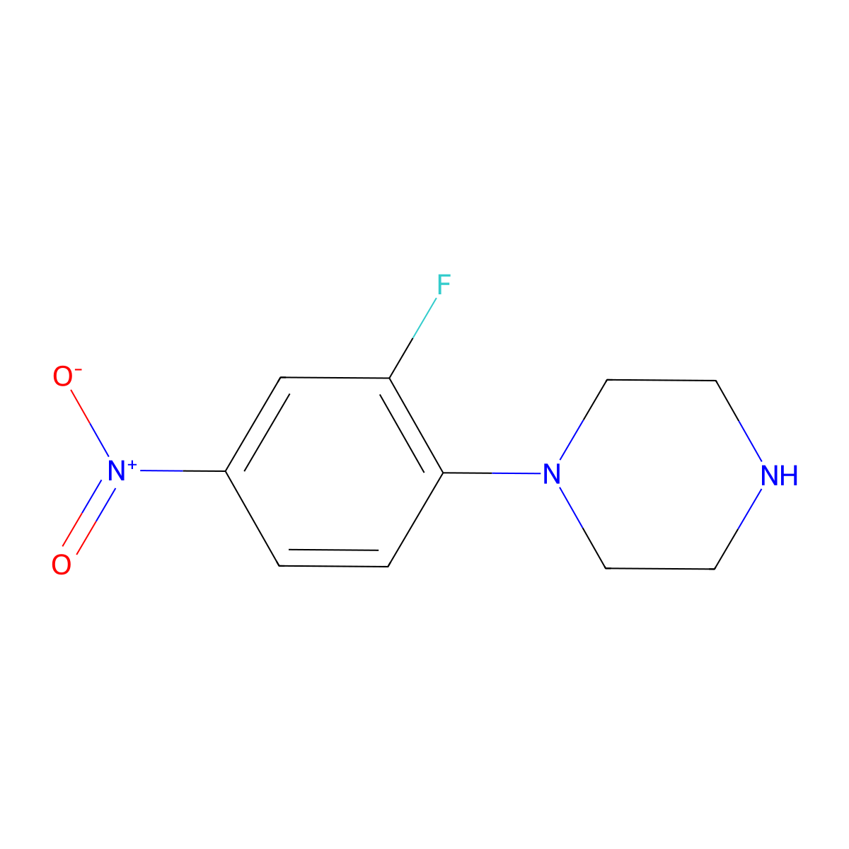 1-(2-Fluoro-4-nitrophenyl)piperazine molecular structure, CAS 154590-33-7