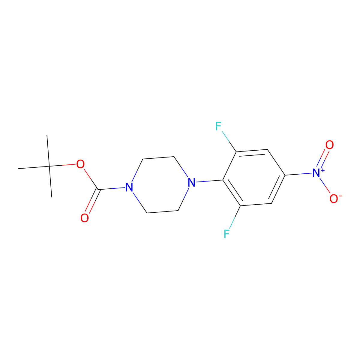 4-(2,6-Difluoro-4-nitro-phenyl)-piperazine-1-carboxylic acid tert-butyl ester molecular structure, CAS 154590-82-6