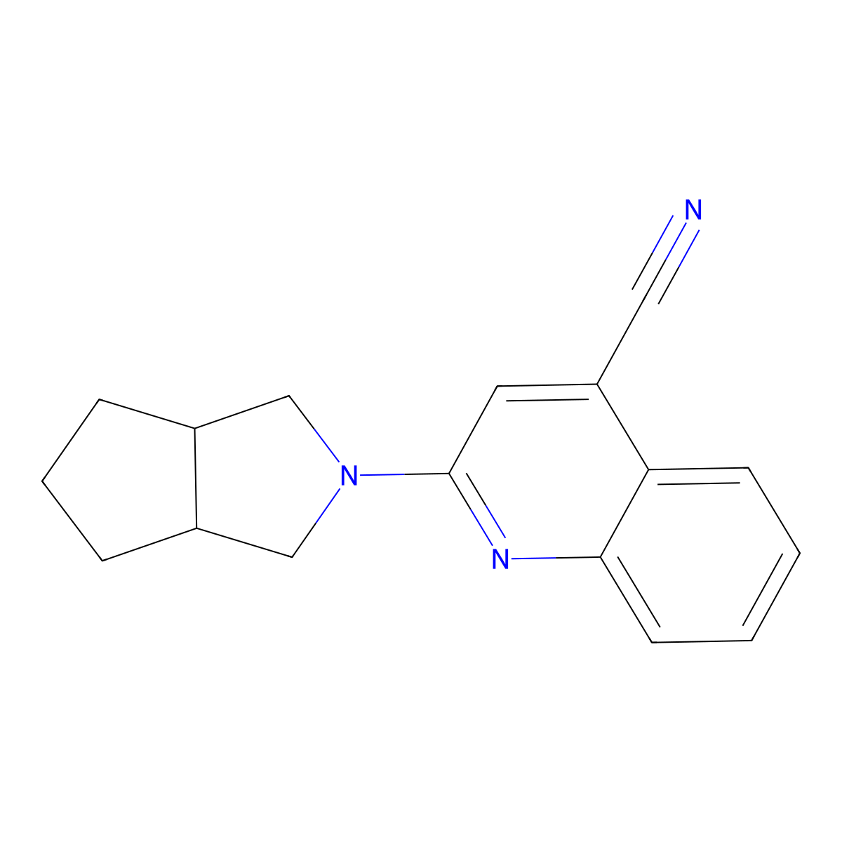 2-{Octahydrocyclopenta[c]pyrrol-2-yl}quinoline-4-carbonitrile molecular structure, CAS 1545906-63-5