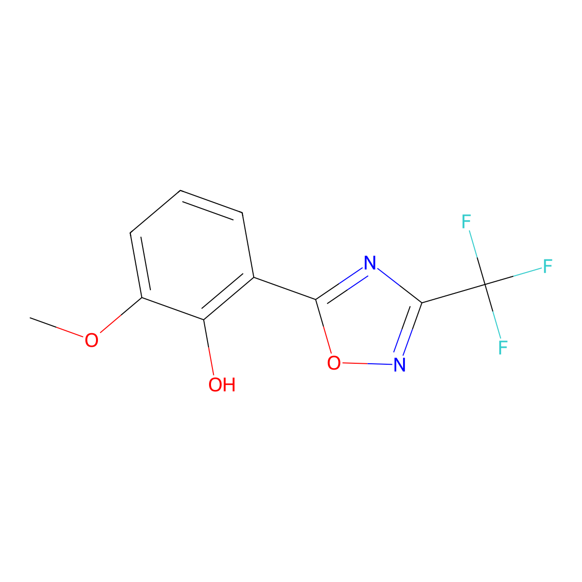 2-Methoxy-6-[3-(trifluoromethyl)-1,2,4-oxadiazol-5-YL]phenol molecular structure, CAS 1545916-93-5