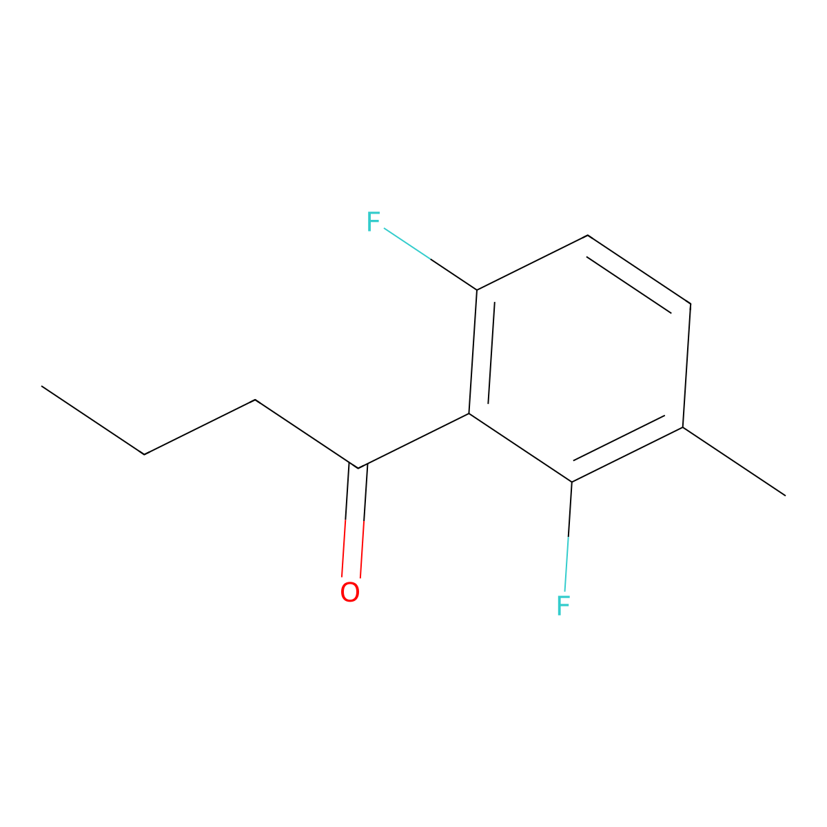 1-(2,6-Difluoro-3-methylphenyl)butan-1-one molecular structure, CAS 1545919-44-5