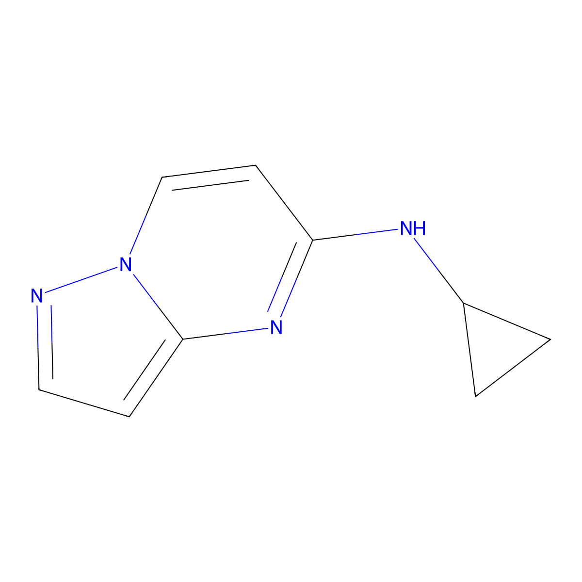 N-cyclopropylpyrazolo[1,5-a]pyrimidin-5-amine molecular structure, CAS 1545930-95-7