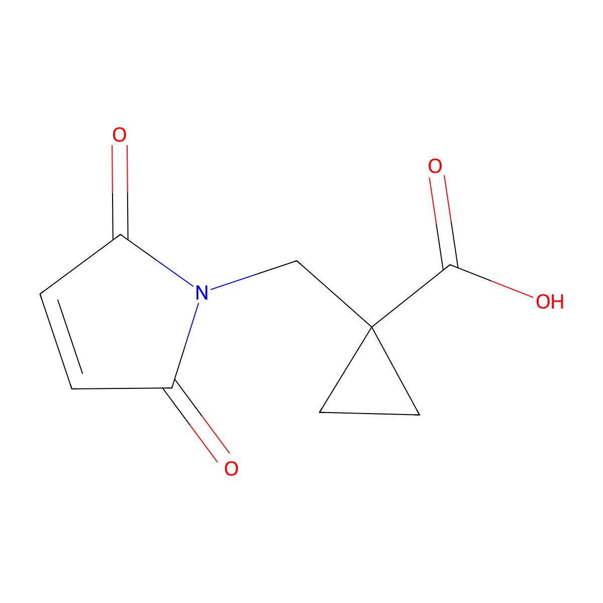 1-((2,5-Dioxo-2,5-dihydro-1H-pyrrol-1-YL)methyl)cyclopropane-1-carboxylic acid molecular structure, CAS 1545940-18-8