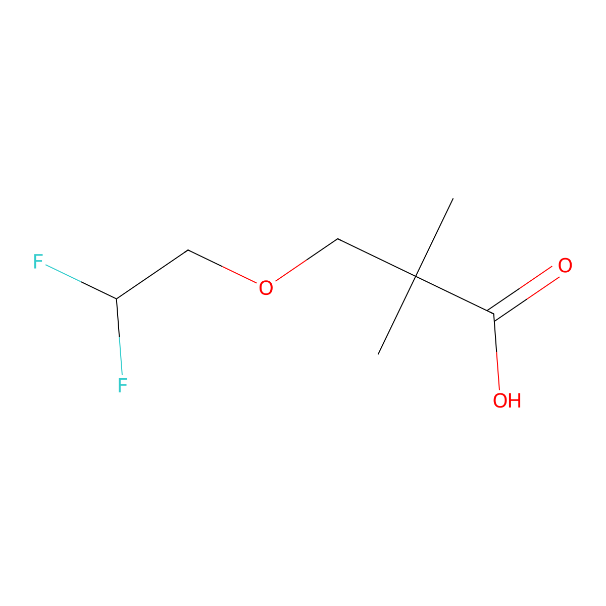 3-(2,2-Difluoroethoxy)-2,2-dimethylpropanoic acid molecular structure, CAS 1545946-21-1