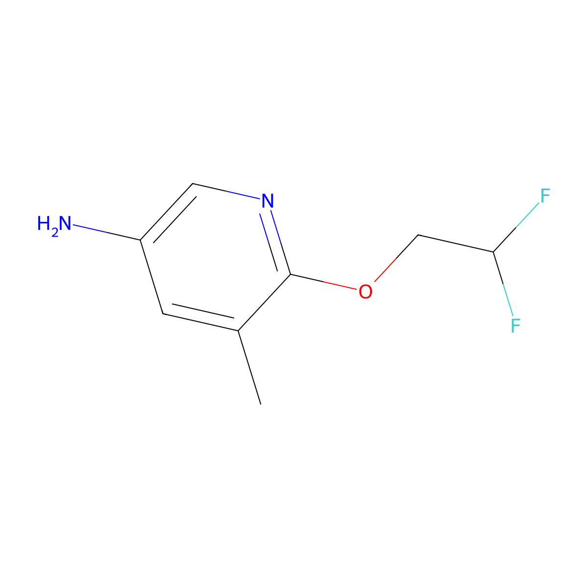 6-(2,2-Difluoroethoxy)-5-methylpyridin-3-amine molecular structure, CAS 1545946-26-6