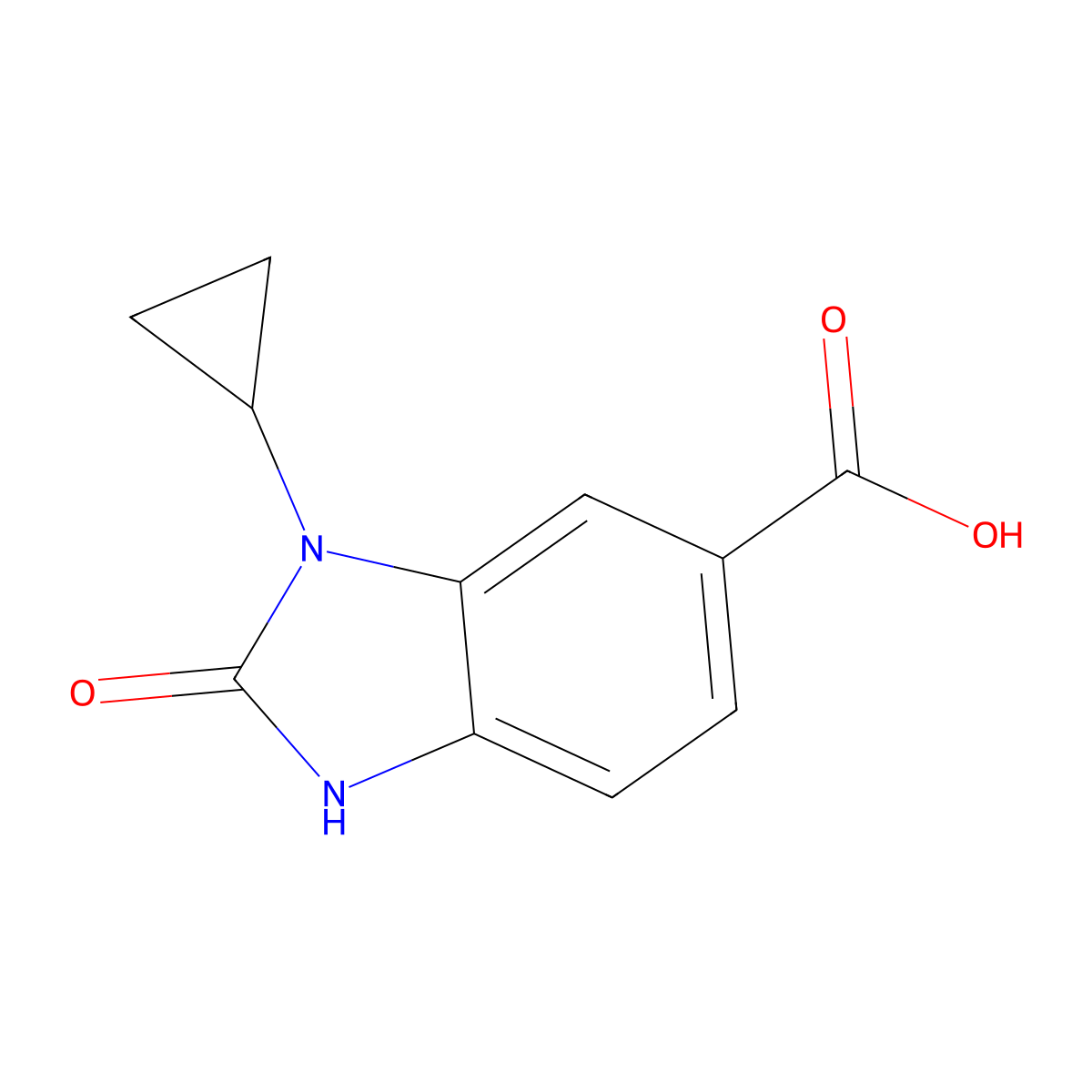 3-cyclopropyl-2-oxo-2,3-dihydro-1H-1,3-benzodiazole-5-carboxylic acid molecular structure, CAS 1545947-91-8