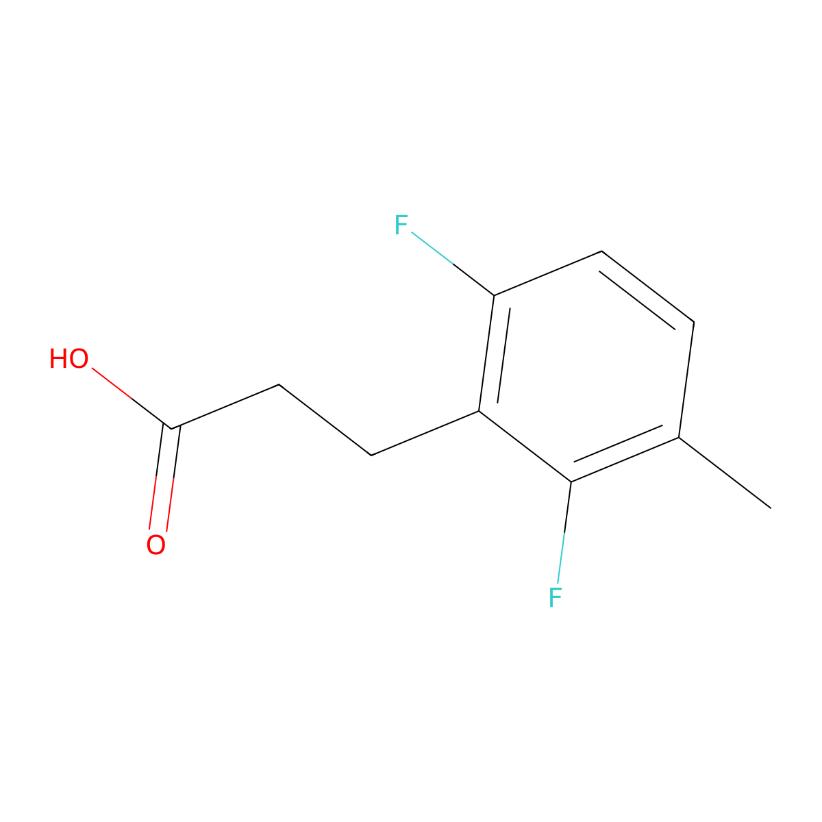 3-(2,6-Difluoro-3-methylphenyl)propanoic acid molecular structure, CAS 1545949-32-3