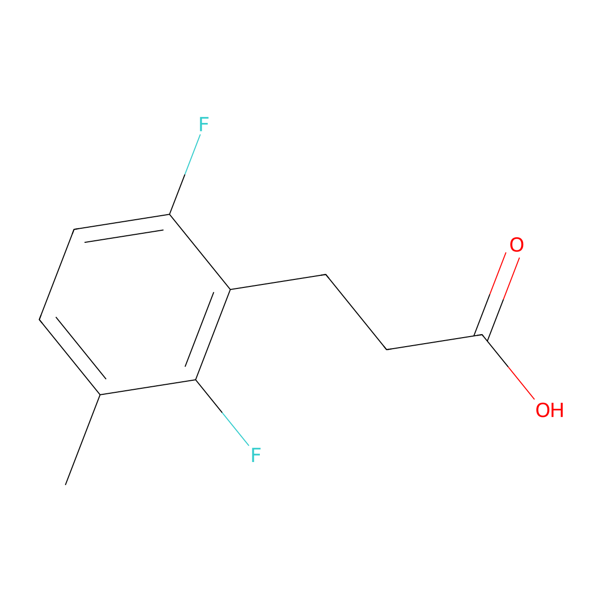 3-(2,6-Difluoro-3-methylphenyl)propanoic acid molecular structure, CAS 1545949-32-3