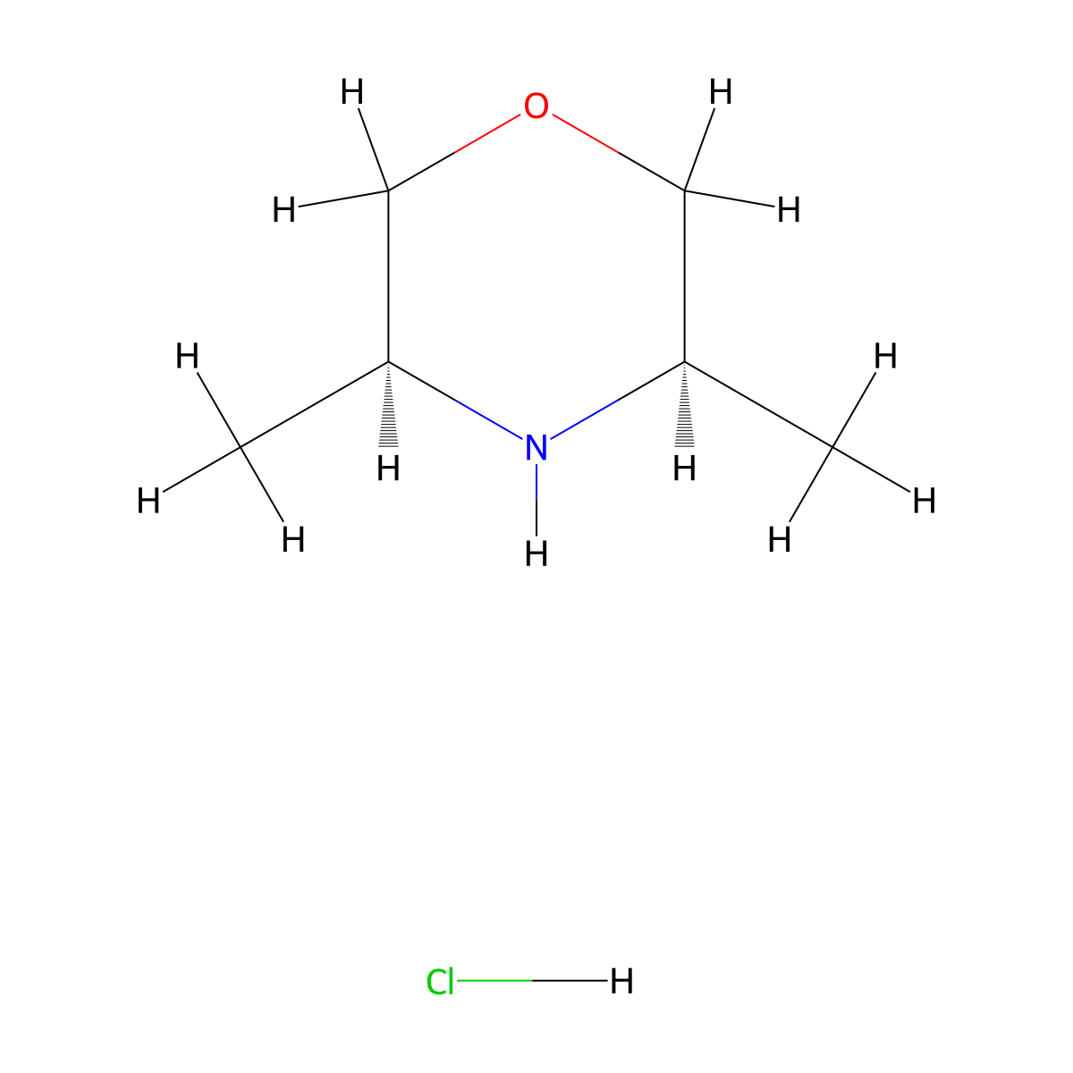 Cis-3,5-dimethylmorpholine hydrochloride molecular structure, CAS 154596-17-5