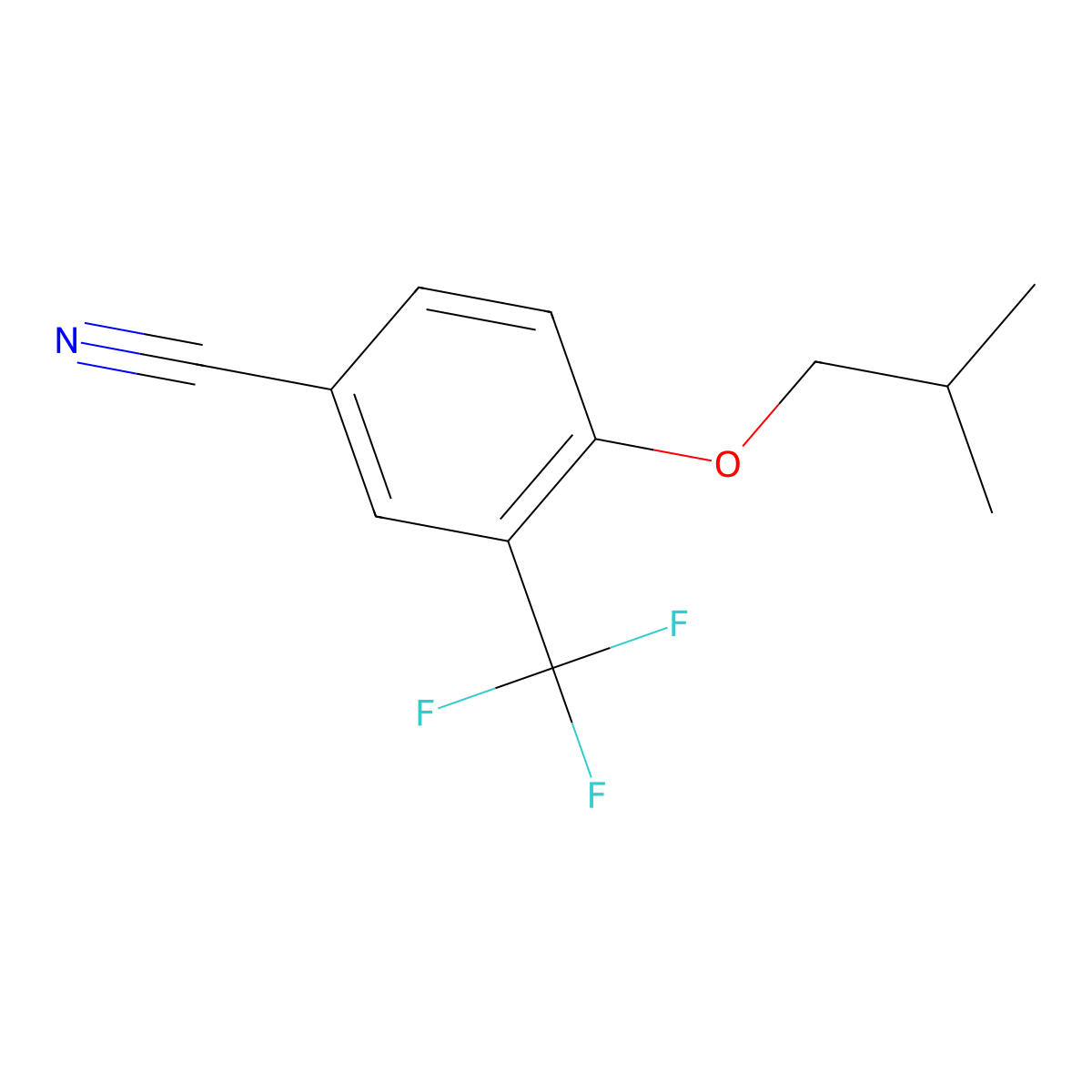 4-Isobutoxy-3-(trifluoromethyl)benzonitrile molecular structure, CAS 1545972-07-3