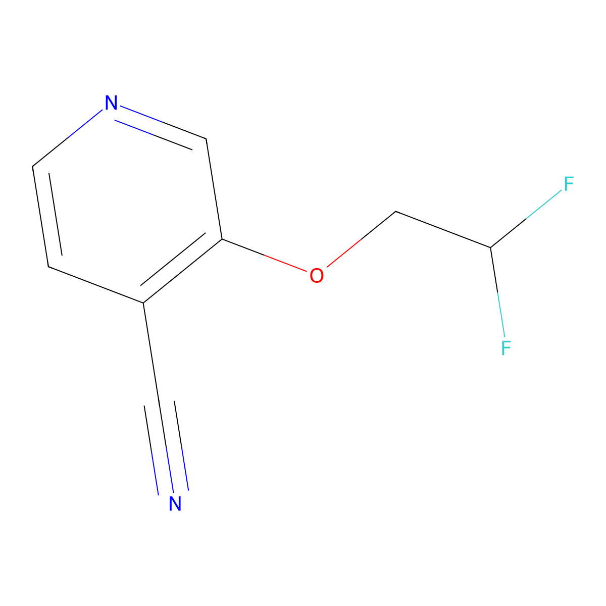 3-(2,2-Difluoroethoxy)isonicotinonitrile molecular structure, CAS 1545975-09-4