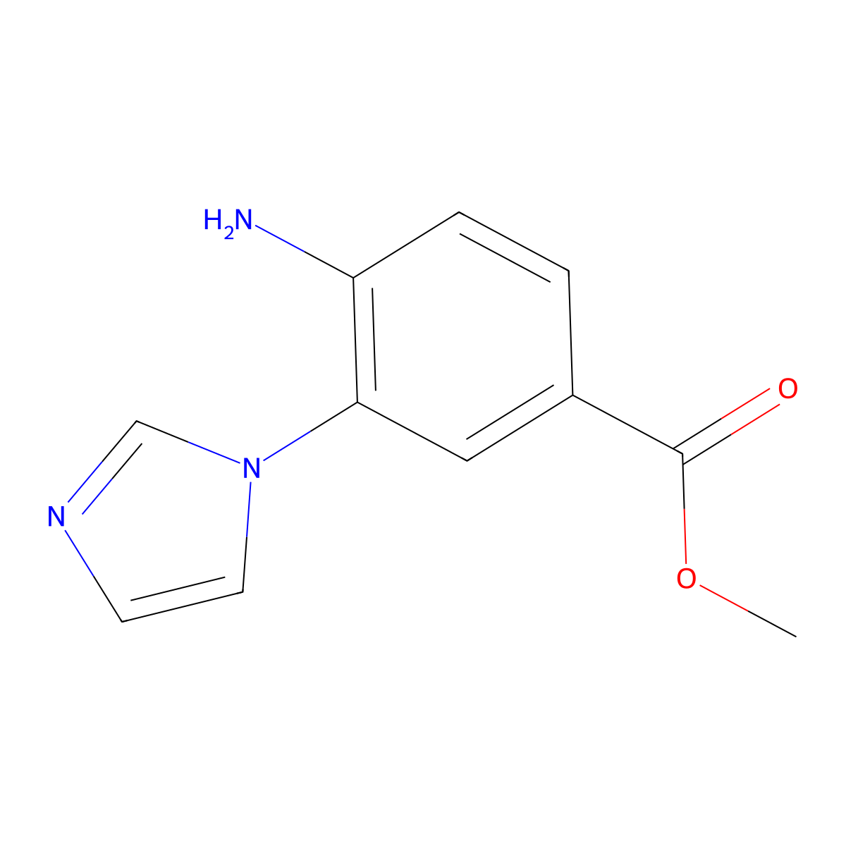 methyl 4-amino-3-(1H-imidazol-1-yl)benzoate molecular structure, CAS 1545977-51-2