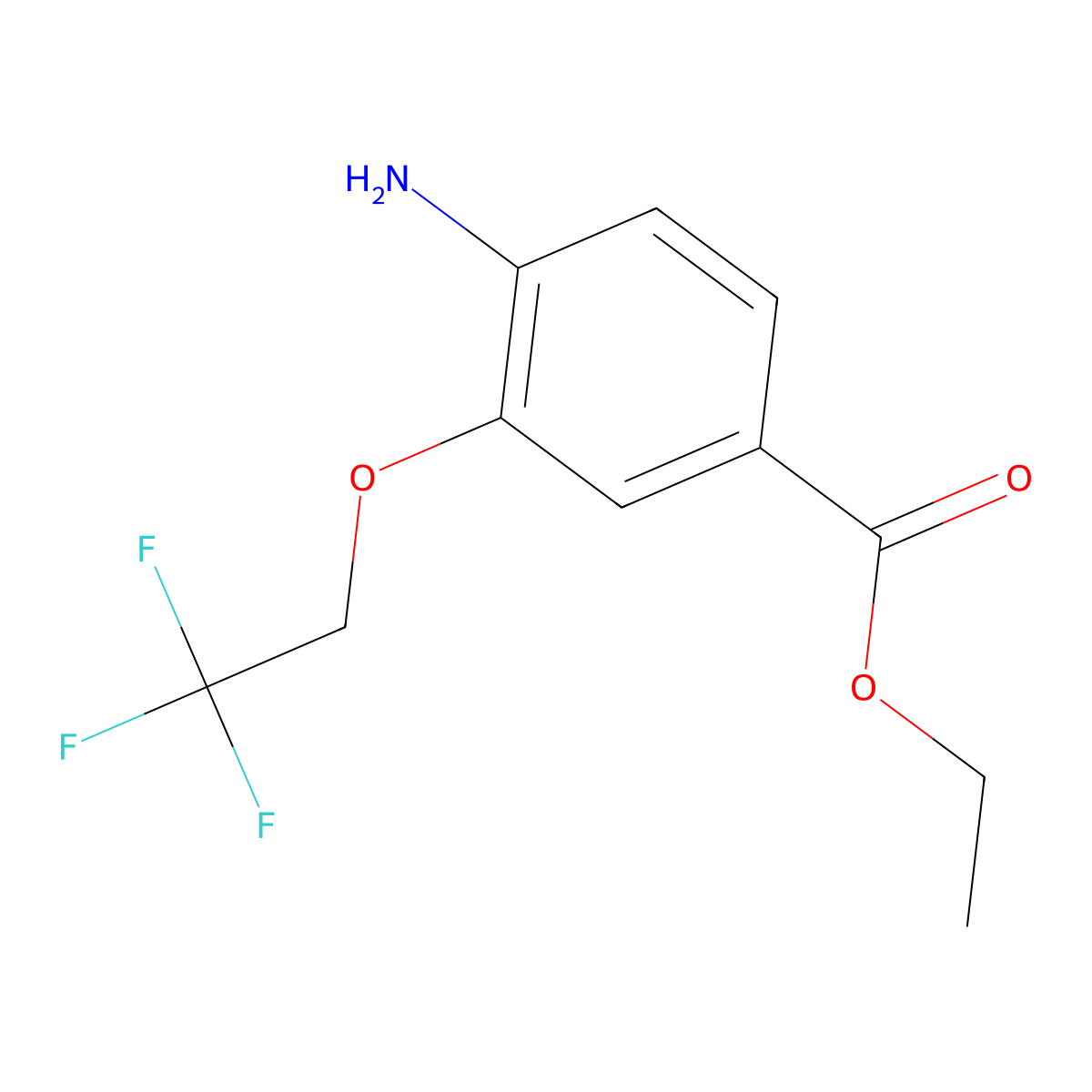 Ethyl 4-amino-3-(2,2,2-trifluoroethoxy)benzoate molecular structure, CAS 1545977-67-0