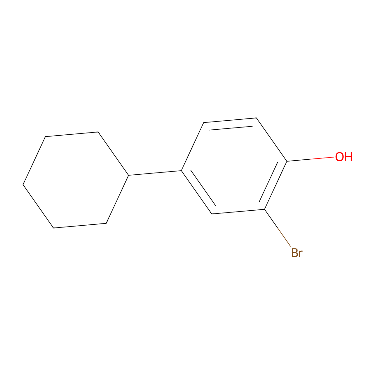 2-Bromo-4-cyclohexylphenol molecular structure, CAS 15460-06-7
