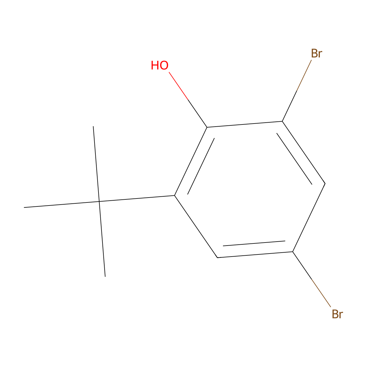 2,4-Dibromo-6-tert-butylphenol molecular structure, CAS 15460-12-5