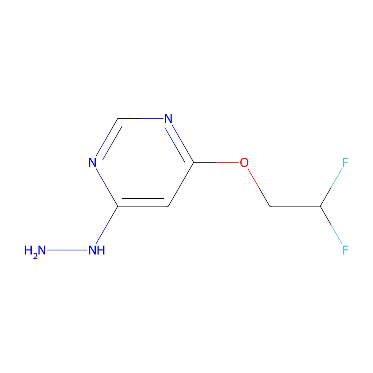 4-(2,2-Difluoroethoxy)-6-hydrazineylpyrimidine molecular structure, CAS 1546008-07-4