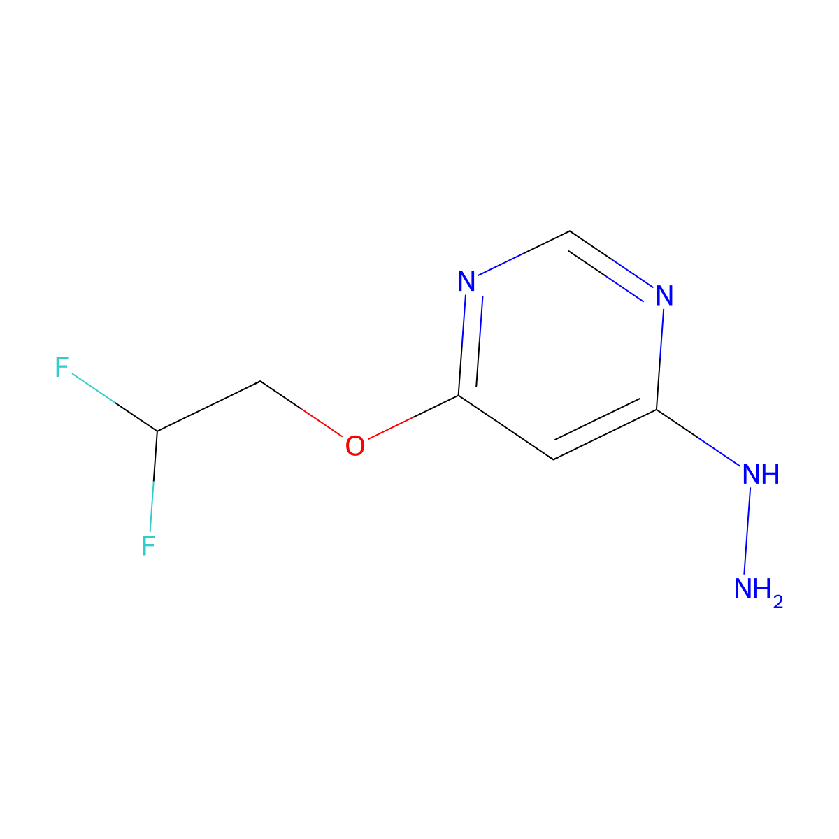 4-(2,2-Difluoroethoxy)-6-hydrazineylpyrimidine molecular structure, CAS 1546008-07-4