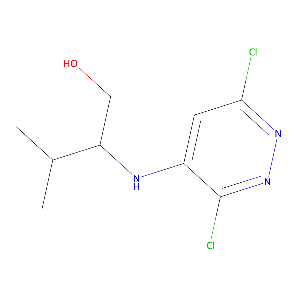2-[(3,6-Dichloropyridazin-4-yl)amino]-3-methylbutan-1-ol molecular structure, CAS 1546024-29-6
