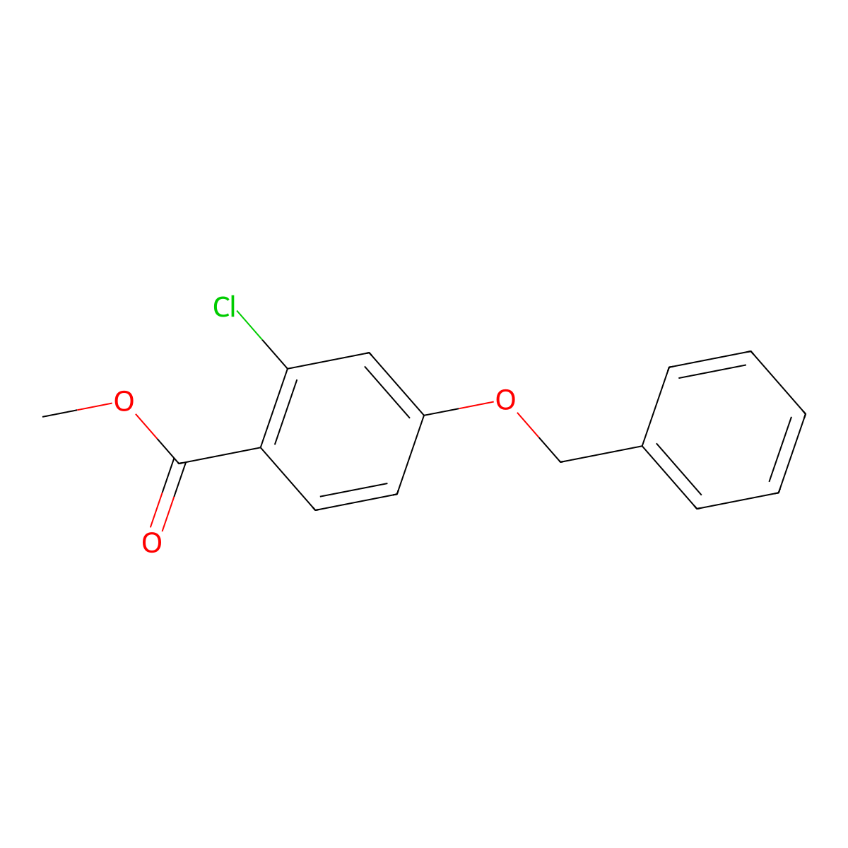 Methyl 4-benzyloxy-2-chlorobenzoate molecular structure, CAS 154605-91-1