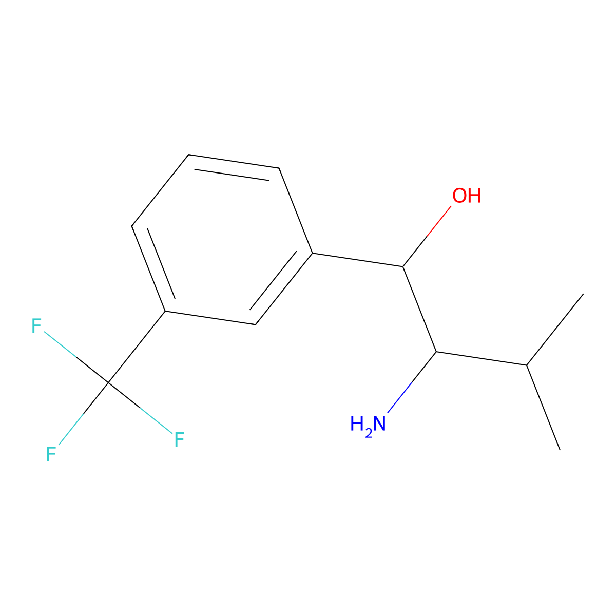 2-Amino-3-methyl-1-[3-(trifluoromethyl)phenyl]butan-1-ol molecular structure, CAS 1546059-40-8