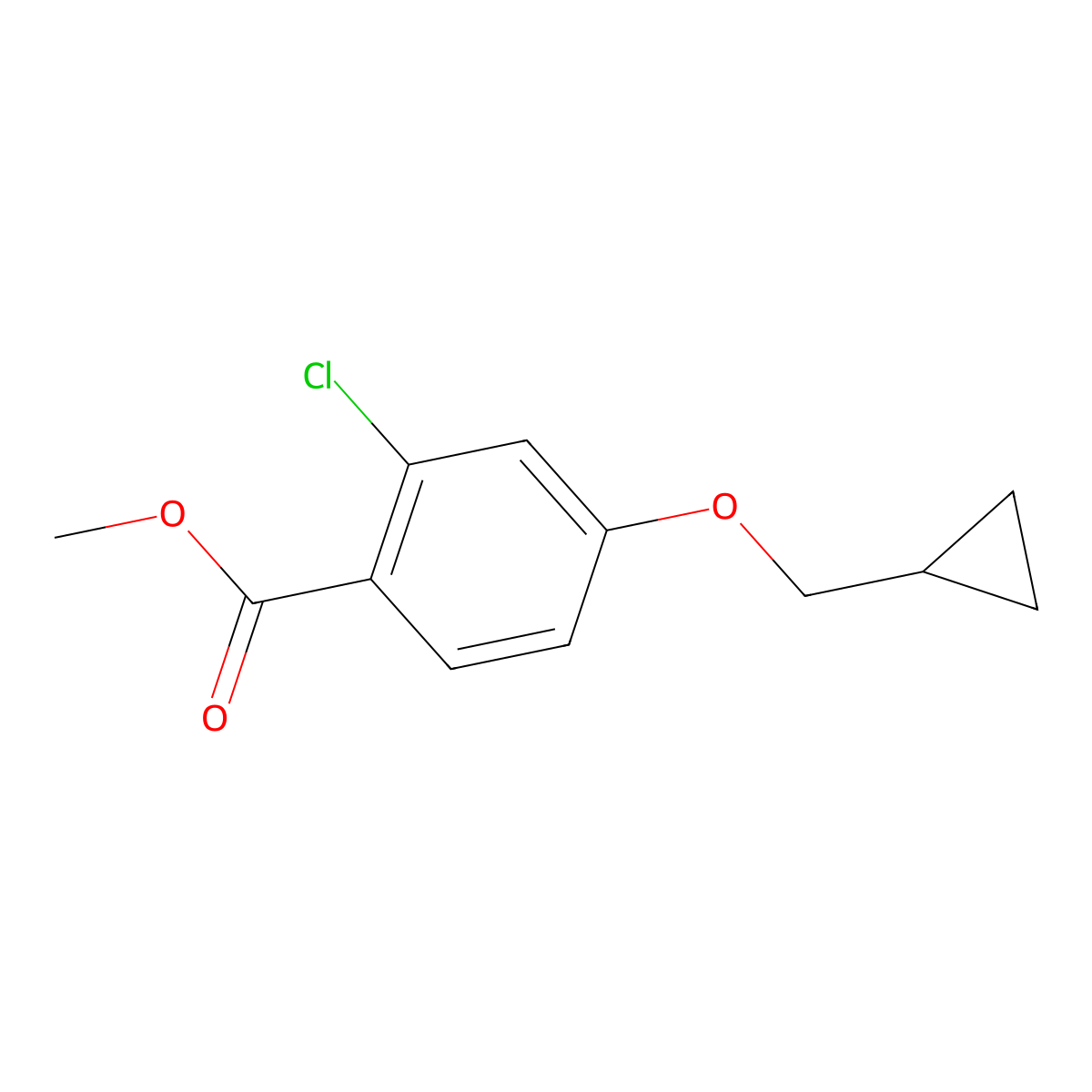 Methyl 2-chloro-4-(cyclopropylmethoxy)benzoate molecular structure, CAS 154606-03-8