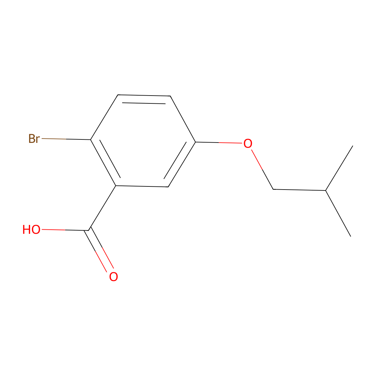 2-Bromo-5-(2-methylpropoxy)benzoic acid molecular structure, CAS 154606-11-8
