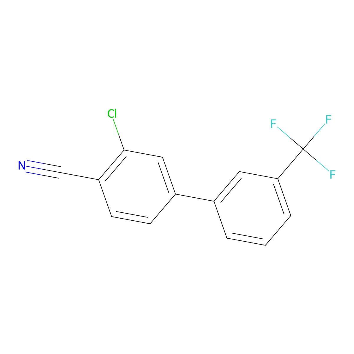 2-Chloro-4-[3-(trifluoromethyl)phenyl]benzonitrile molecular structure, CAS 154606-29-8