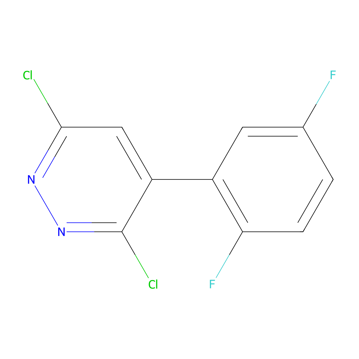 3,6-Dichloro-4-(2,5-difluorophenyl)pyridazine molecular structure, CAS 1546064-14-5