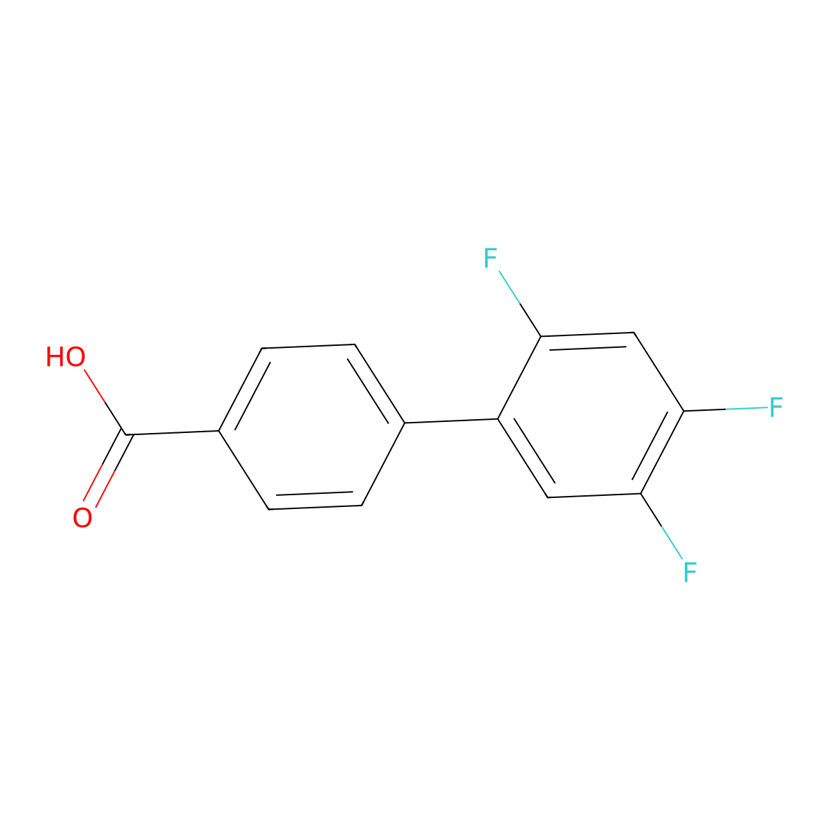 2',4',5'-Trifluoro-[1,1'-biphenyl]-4-carboxylic acid molecular structure, CAS 1546081-94-0