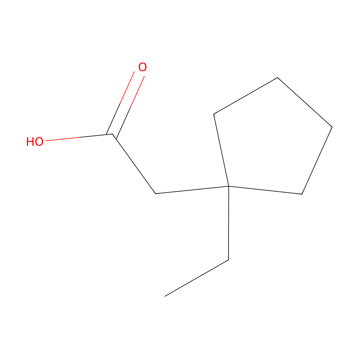 2-(1-Ethylcyclopentyl)acetic acid molecular structure, CAS 1546095-95-7
