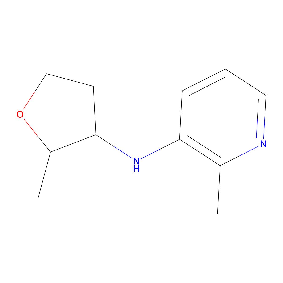 2-methyl-N-(2-methyloxolan-3-yl)pyridin-3-amine molecular structure, CAS 1546098-70-7