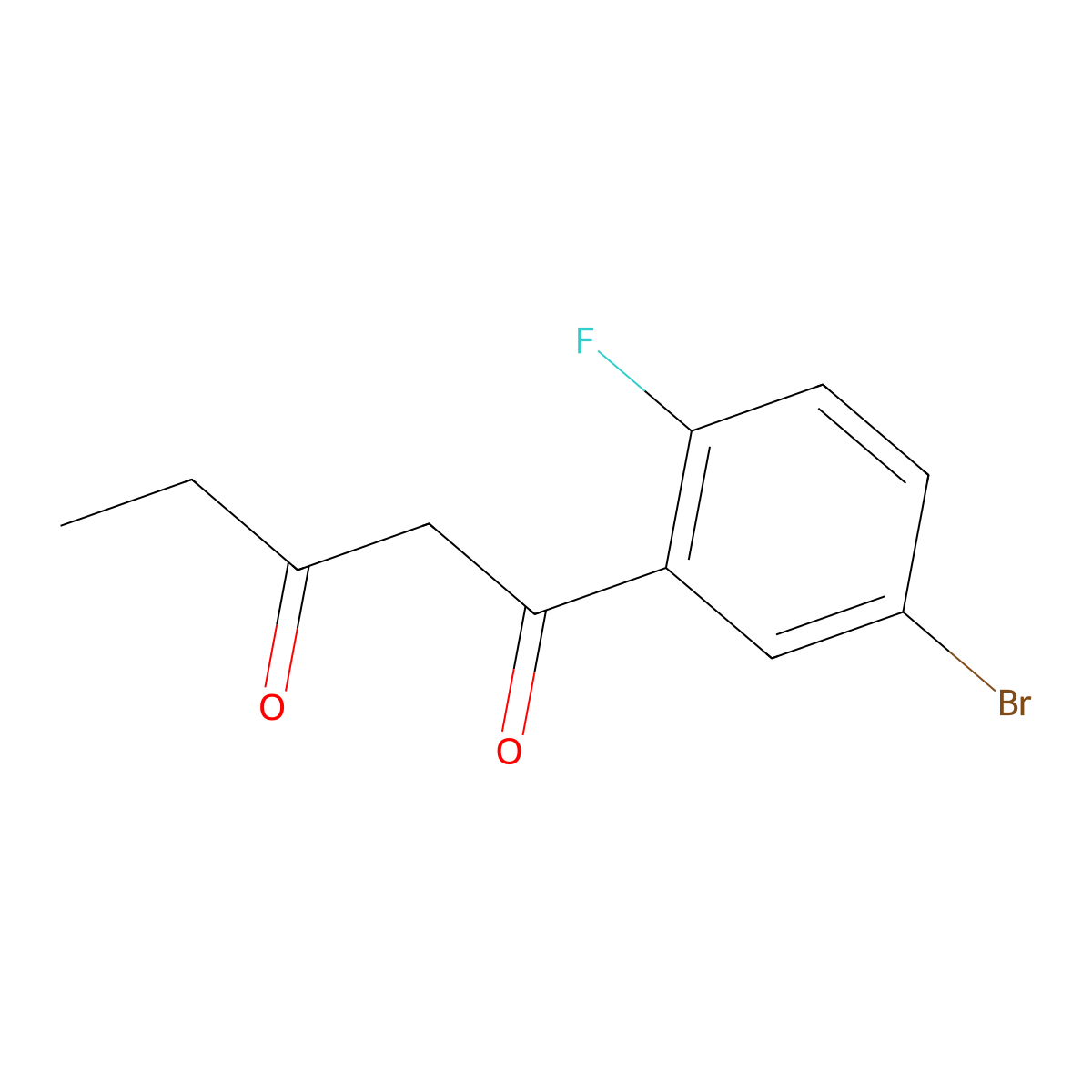 1-(5-Bromo-2-fluorophenyl)pentane-1,3-dione molecular structure, CAS 1546123-38-9