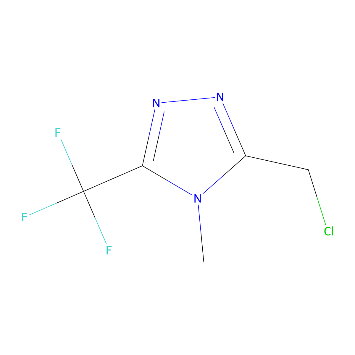 3-(chloromethyl)-4-methyl-5-(trifluoromethyl)-4H-1,2,4-triazole molecular structure, CAS 1546141-35-8
