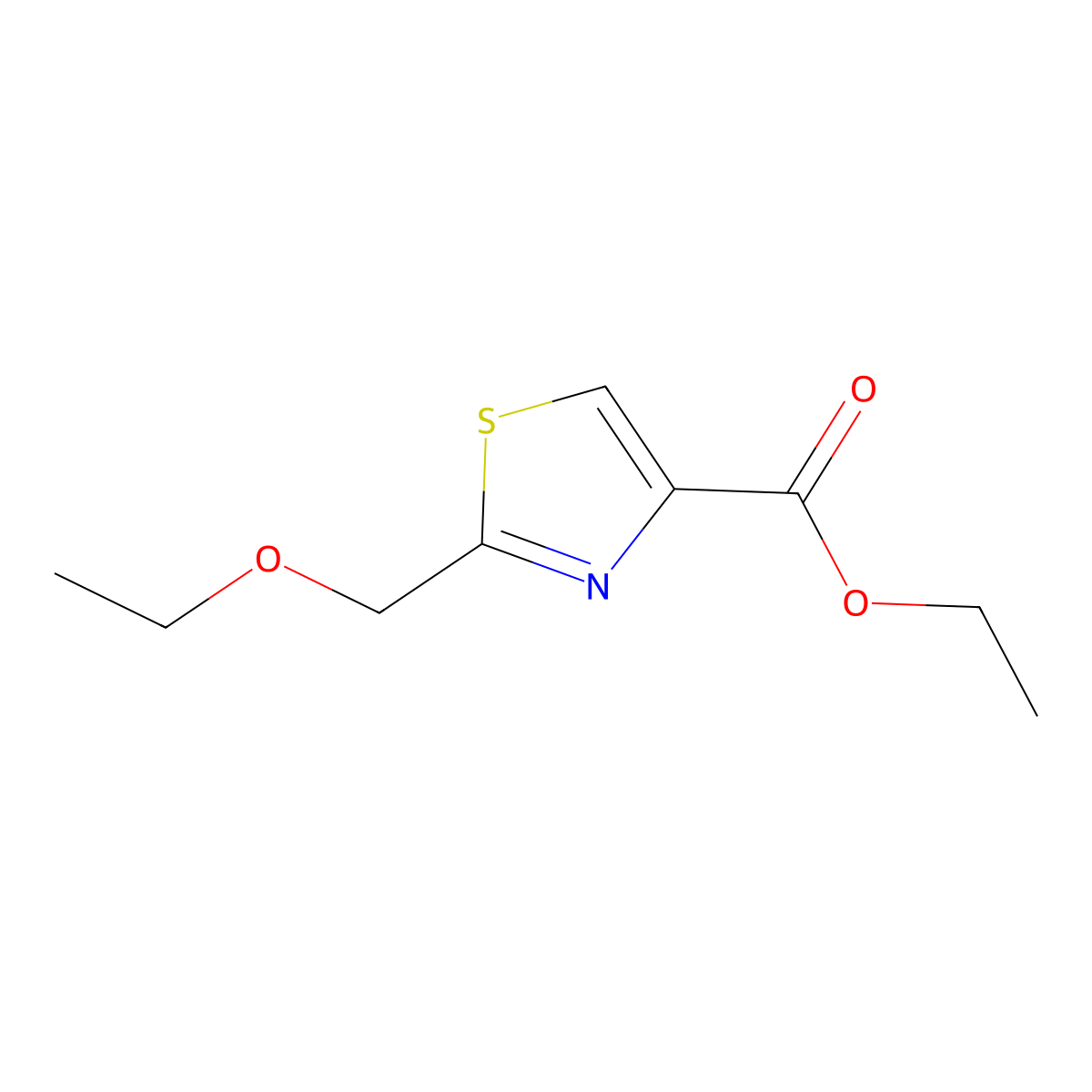 Ethyl 2-(ethoxymethyl)-1,3-thiazole-4-carboxylate molecular structure, CAS 1546144-18-6