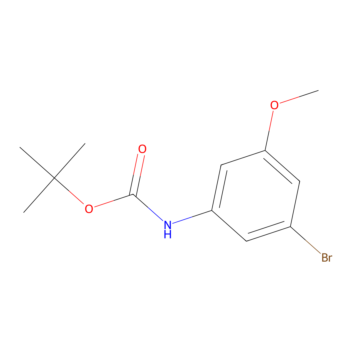 tert-butyl N-(3-bromo-5-methoxyphenyl)carbamate molecular structure, CAS 1546165-85-8