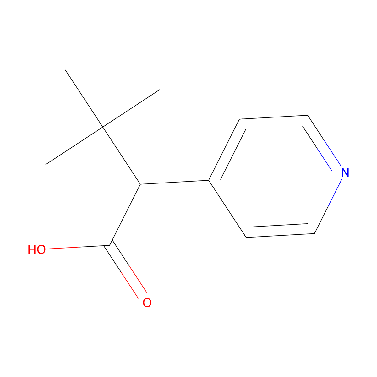 3,3-Dimethyl-2-(pyridin-4-yl)butanoic acid molecular structure, CAS 1546169-04-3