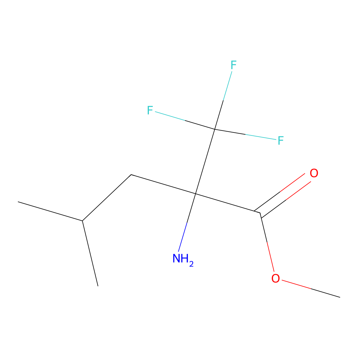 Methyl 2-amino-4-methyl-2-(trifluoromethyl)pentanoate molecular structure, CAS 154617-26-2