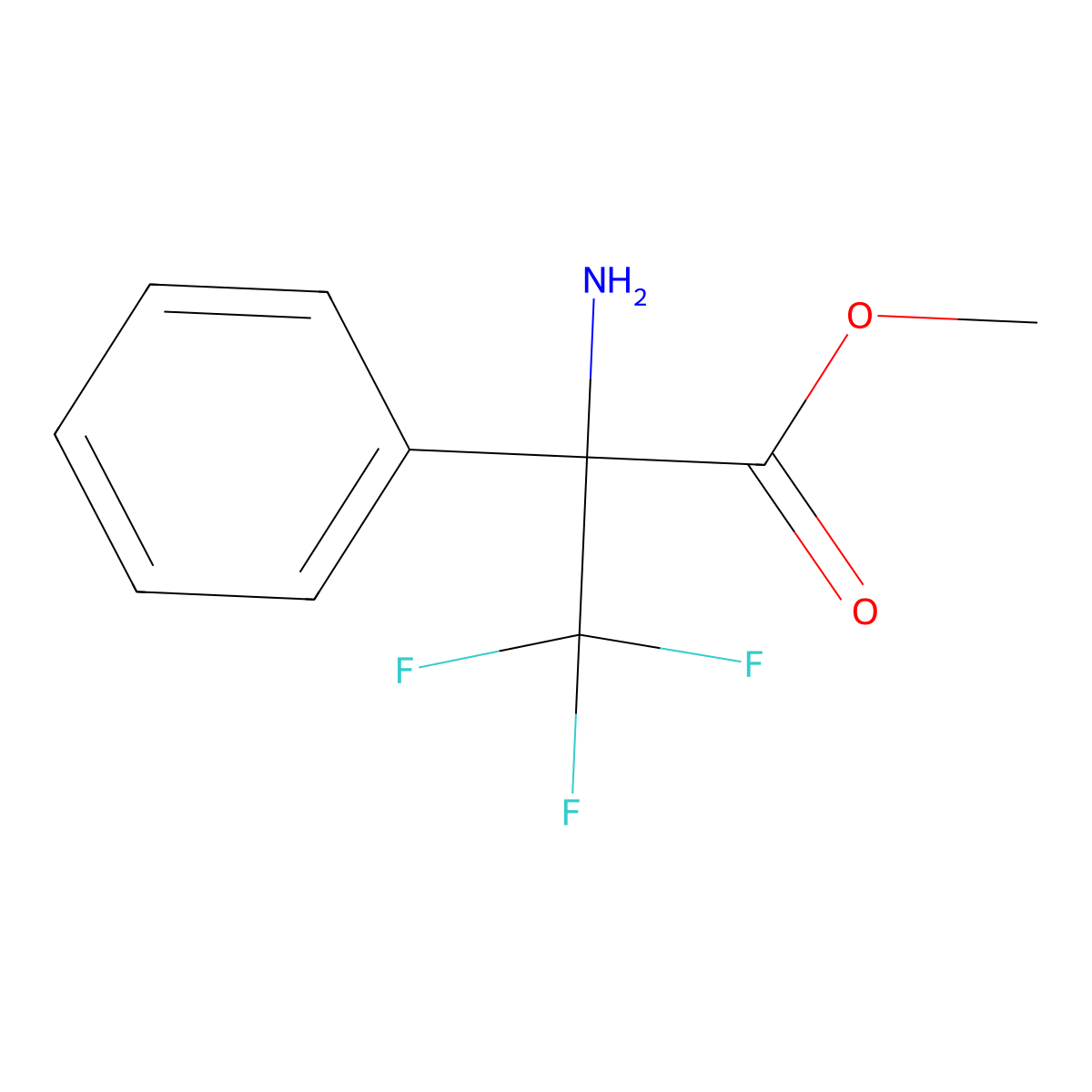 Methyl 2-amino-3,3,3-trifluoro-2-phenylpropanoate molecular structure, CAS 154617-28-4