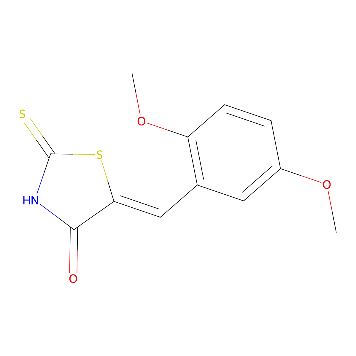 (5Z)-5-(2,5-dimethoxybenzylidene)-2-sulfanyl-1,3-thiazol-4(5H)-one molecular structure, CAS 154617-52-4